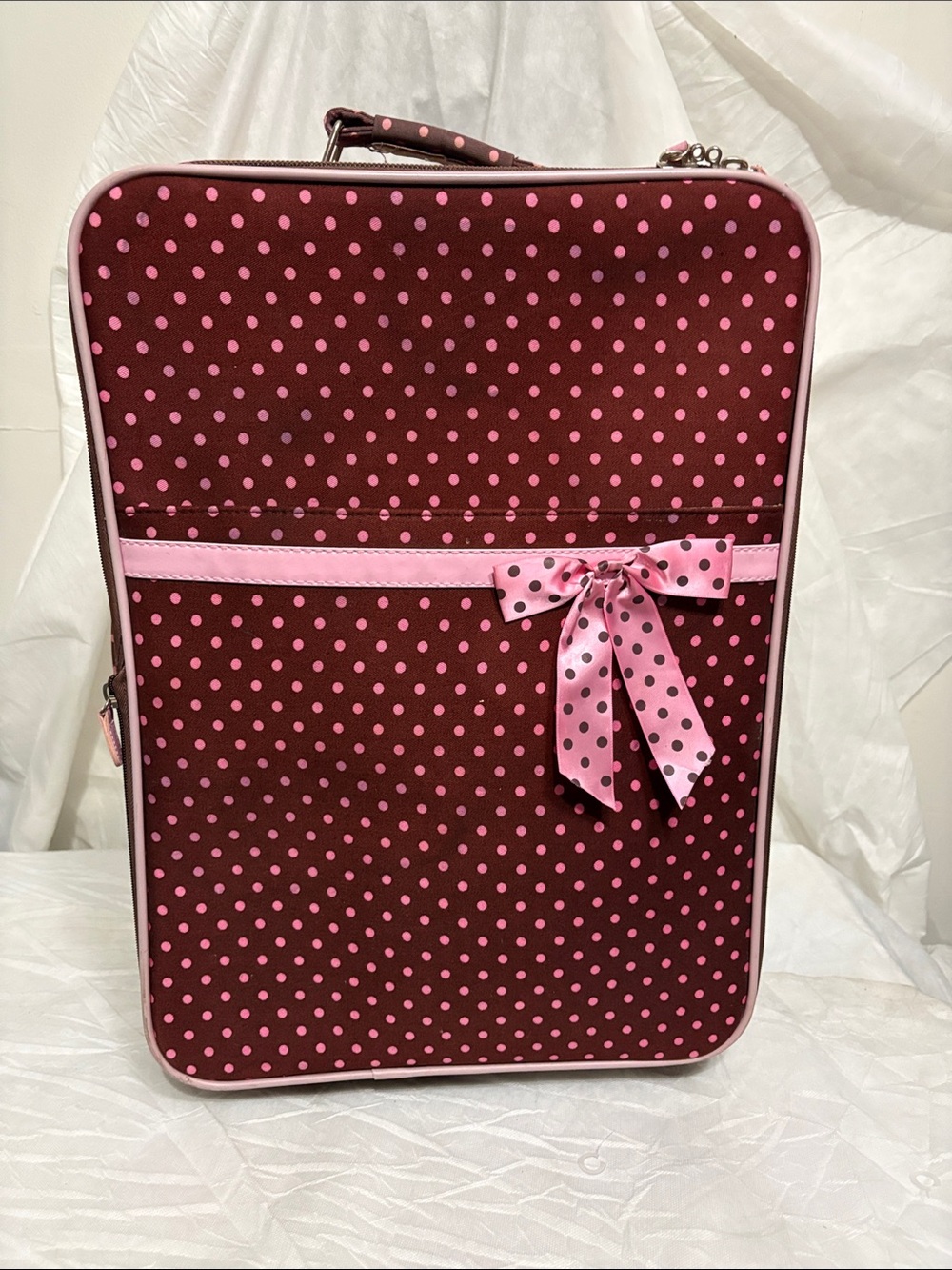 Polka Dot Suitcase with Wheels